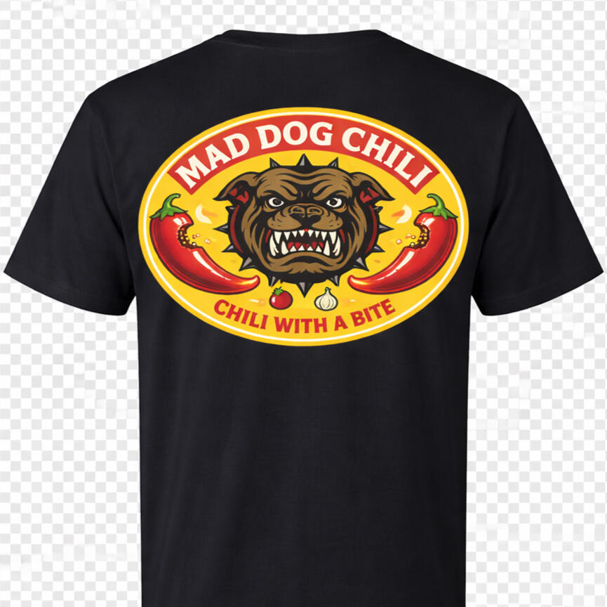 Mad Dog Chili T-Shirt Full Logo Back
